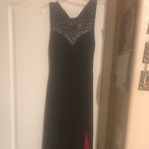 Rhinestone red and black dress